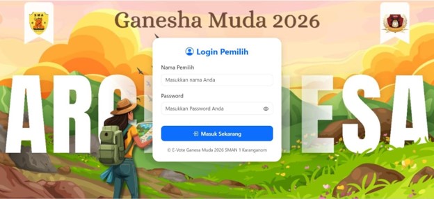GANESHA MUDA: SMA NEGERI 1 KARANGANOM SUKSES MENYELENGGARAKAN PEMILIHAN KETUA OSIS 2025/2026 BERBASIS WEB